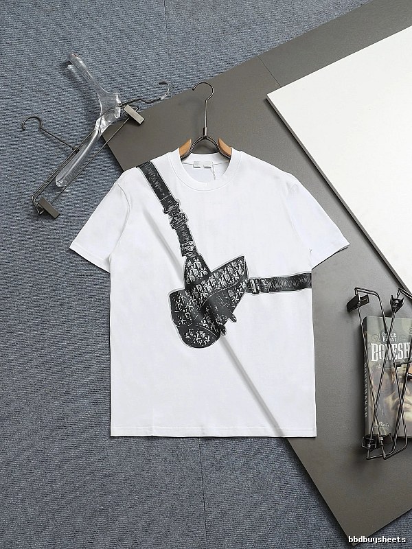 Dior Monogram Collection Light Luxury Style White T-Shirt