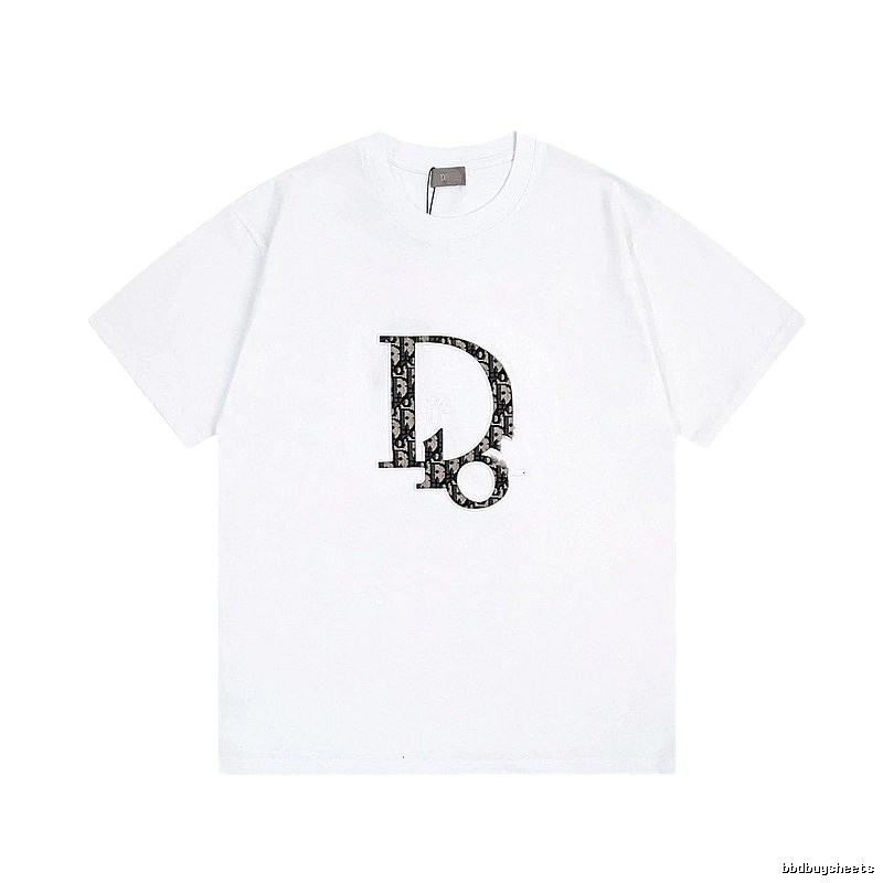 Dior Monogram Light Luxury Style White Short-sleeved T-shirt