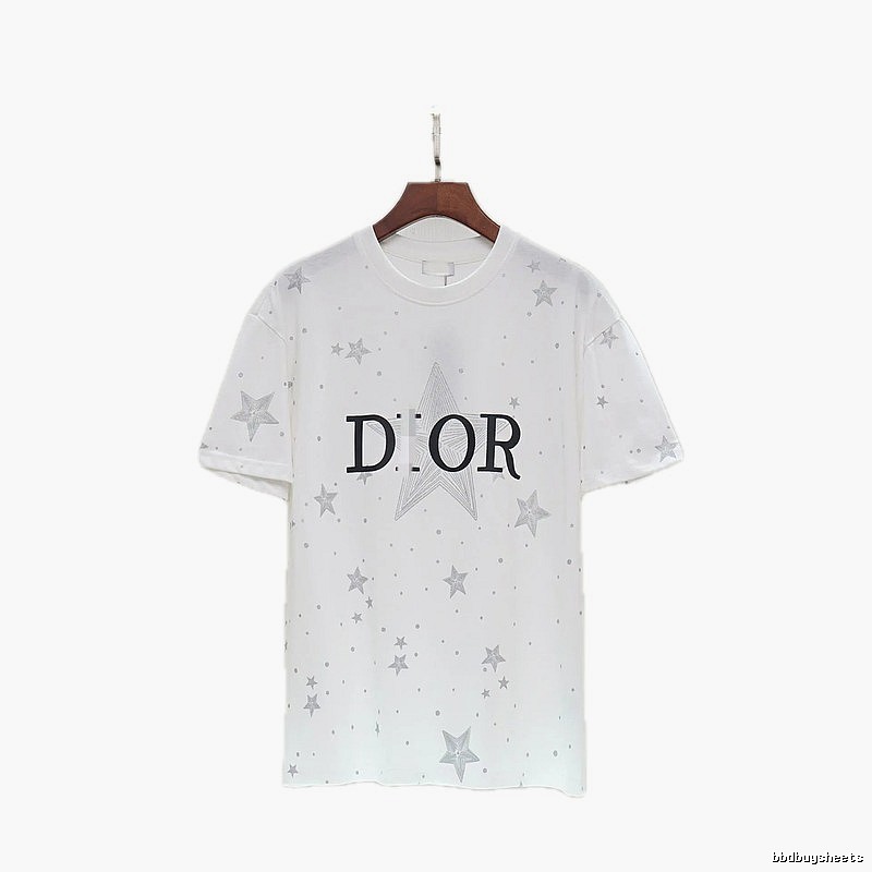 Dior Star Print Cool & Trendy Style White T-Shirt