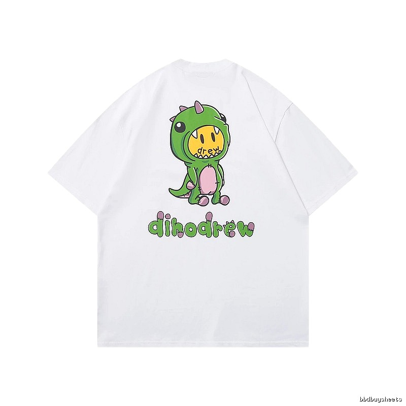 DREW Dinosaur Print Street Style White T-Shirt