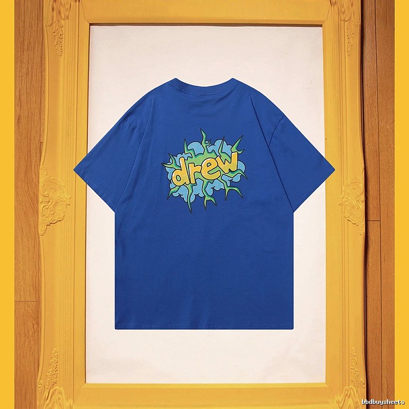 DREW Explosion Print Street Style Blue T-Shirt