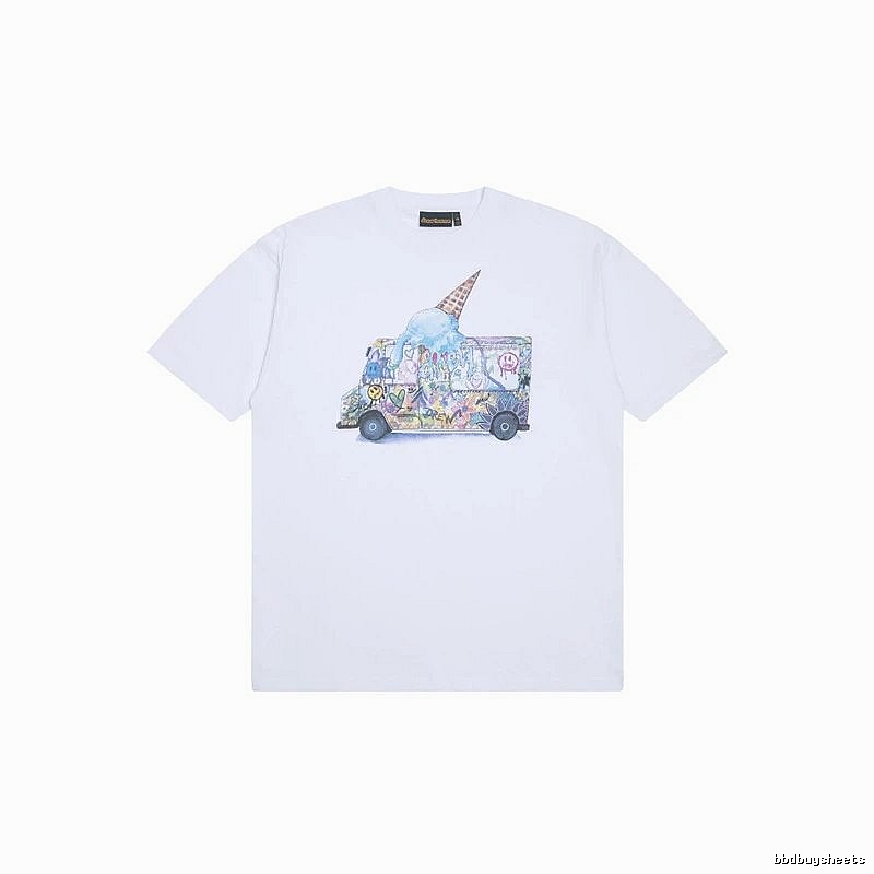 DREW Graffiti Ice Cream Truck Street Style White T-shirt