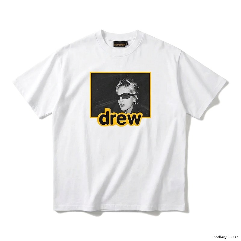 DREW Portrait Print White T-shirt