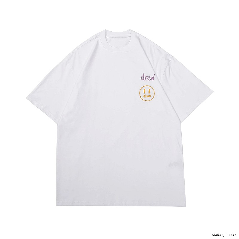 DREW Smiley Embroidered Street Style White T-Shirt