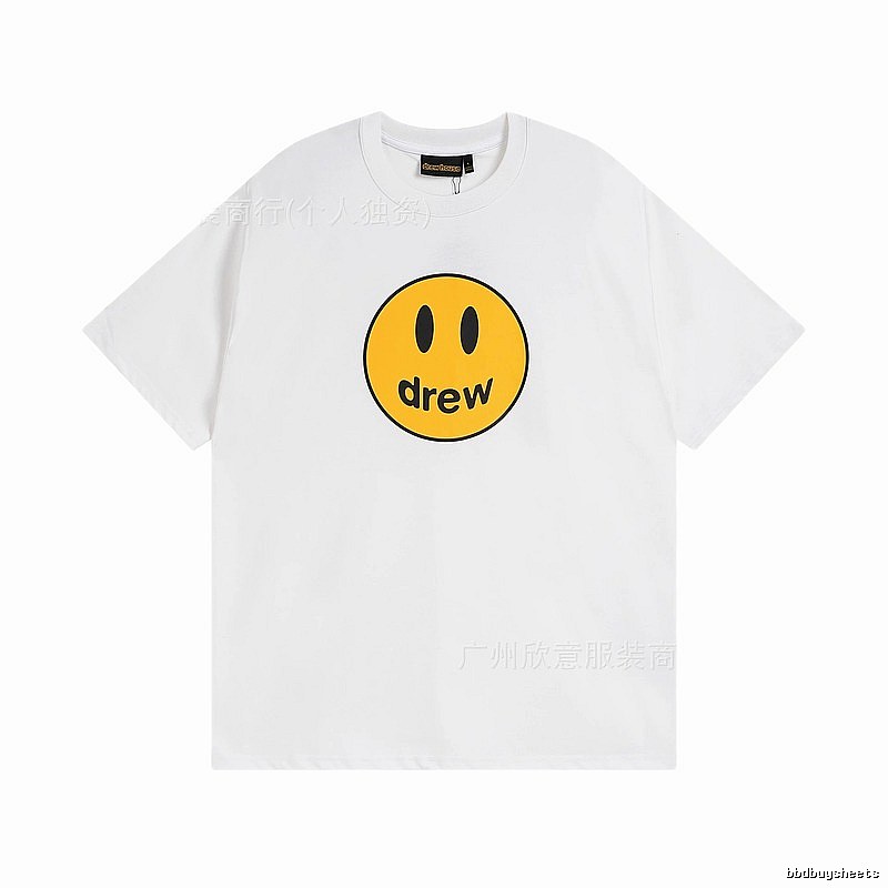 DREW Smiley Series Casual Style White Short-sleeve T-shirt