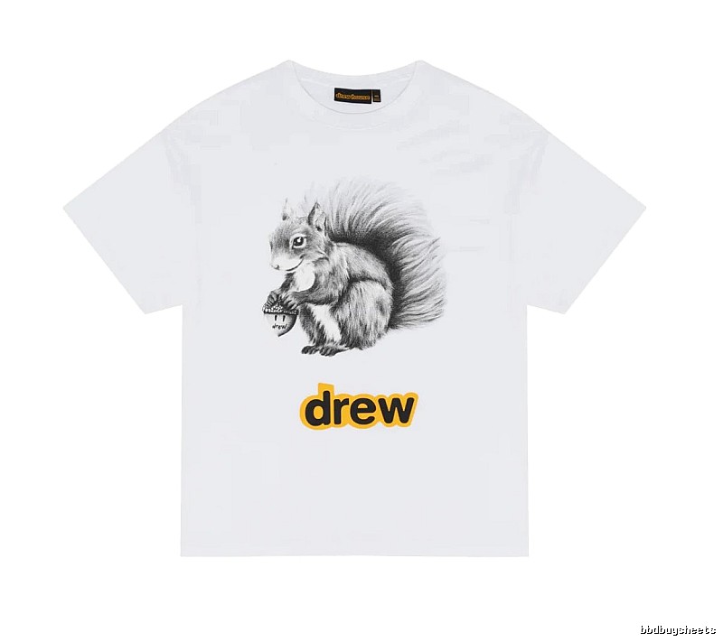 DREW Squirrel Print Street Style White T-Shirt