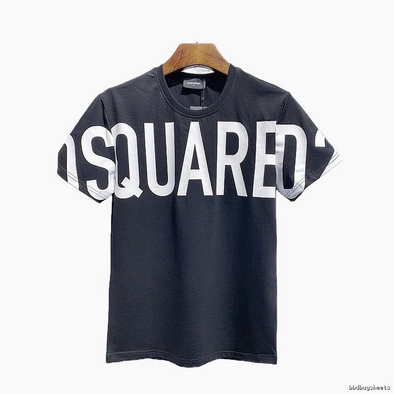 DSQ Trendy Cool Large Letter Printed Black Short-Sleeve T-Shirt