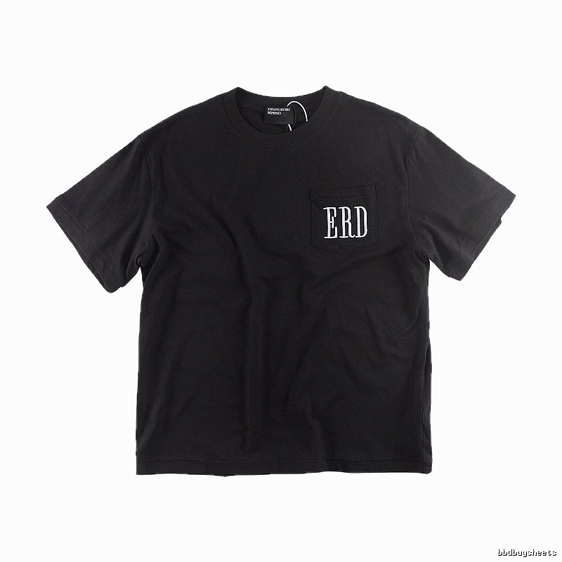 ERD Pocket Embroidery High Street Style Black T-shirt