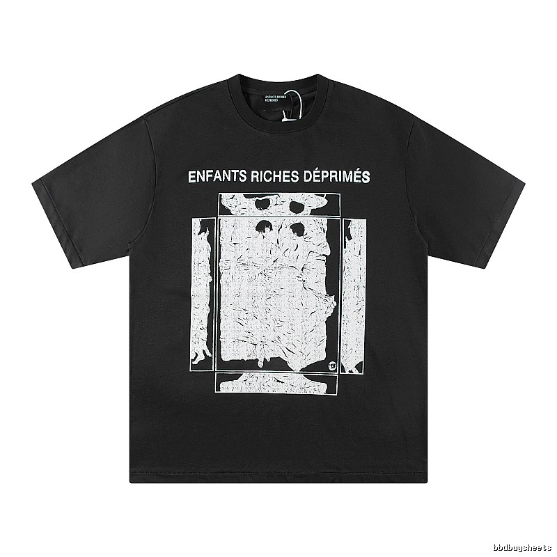ERD Portrait Print Dark Style Black T-shirt