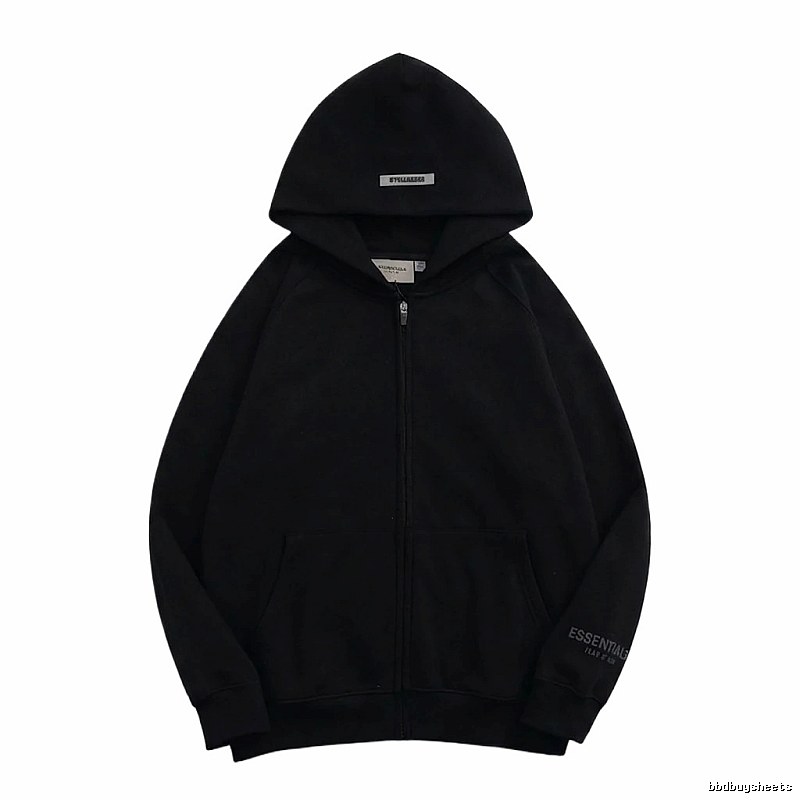 ESSENTIALS minimalist style black hoodie