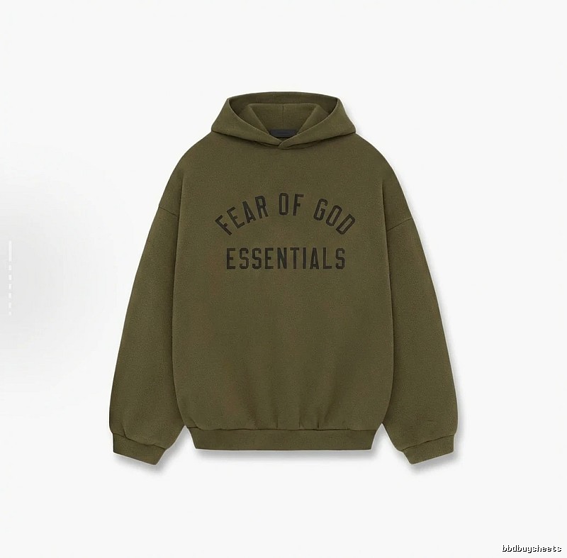ESSENTIALS minimalist style olive green sweatshirt