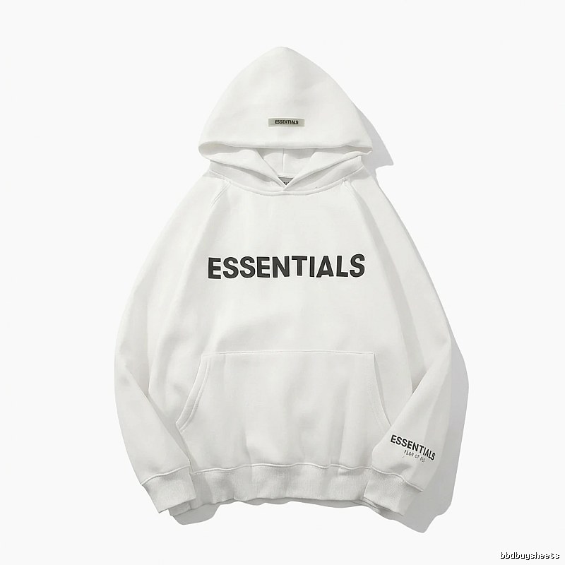 ESSENTIALS minimalist style white sweatshirt