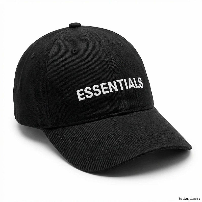 ESSENTIALS Simple Black Baseball Cap