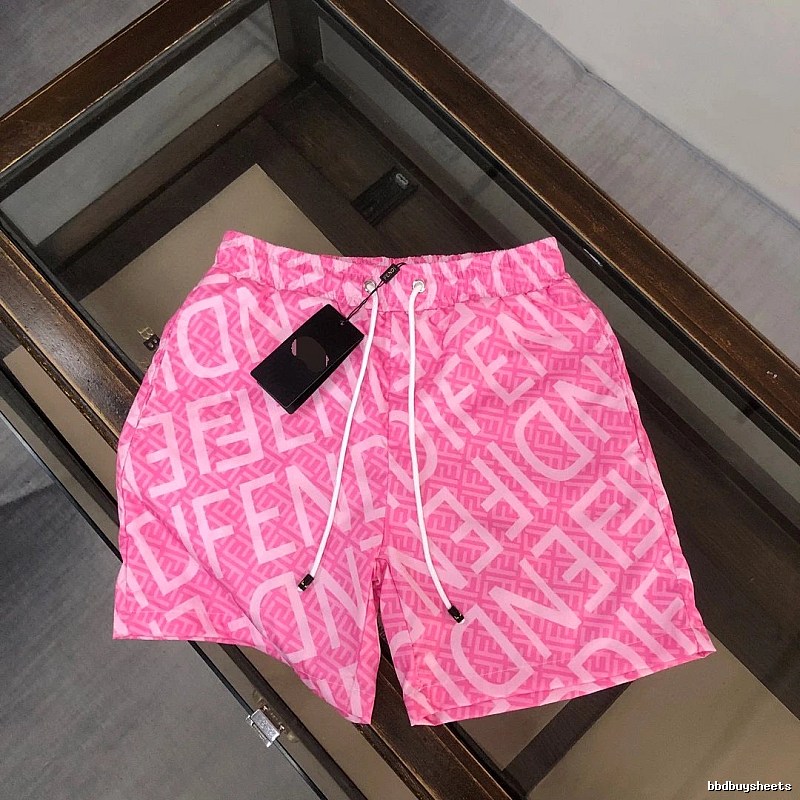 Fendi All-over Monogram Streetwear Style Pink Shorts
