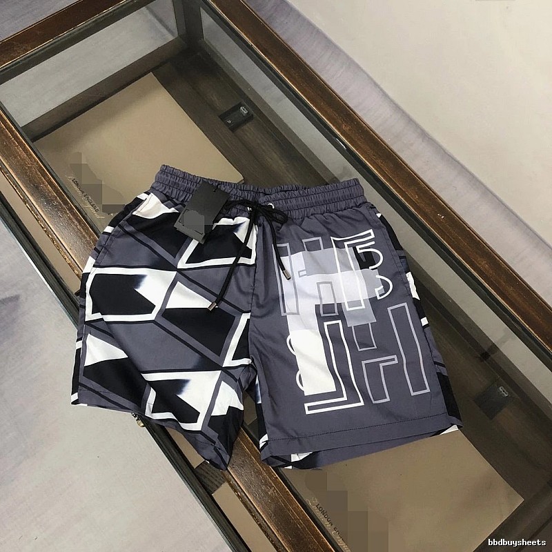 Fendi FF Print Trendy Black and Grey Casual Shorts