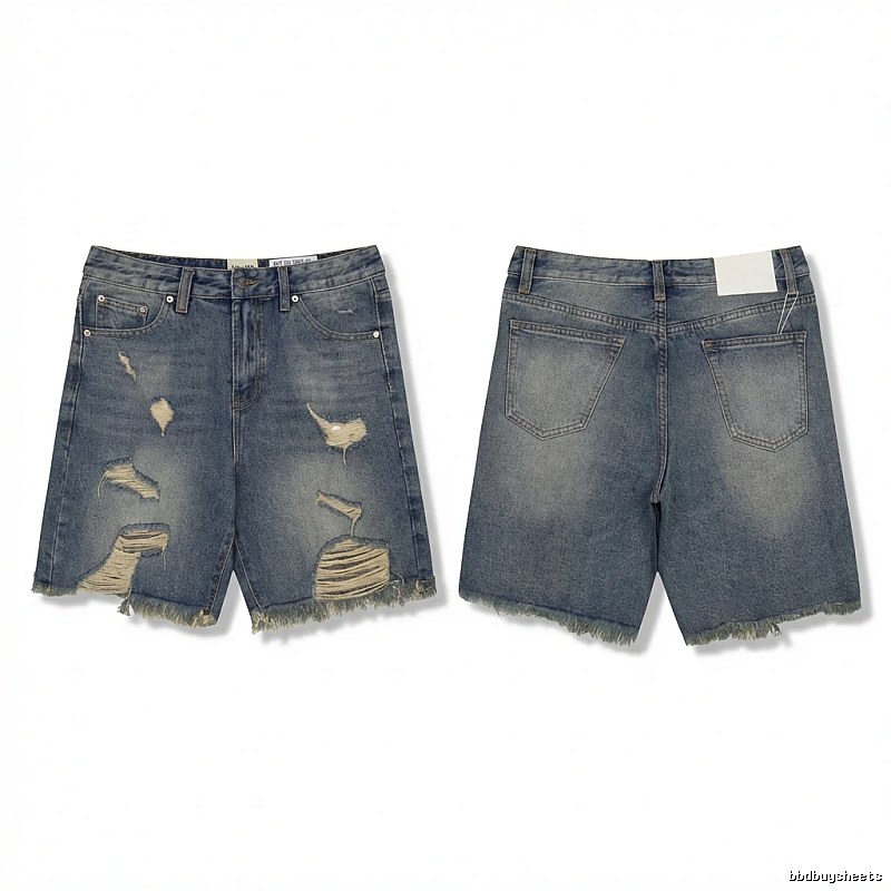 Gallery Dept Ripped and Distressed Denim Shorts