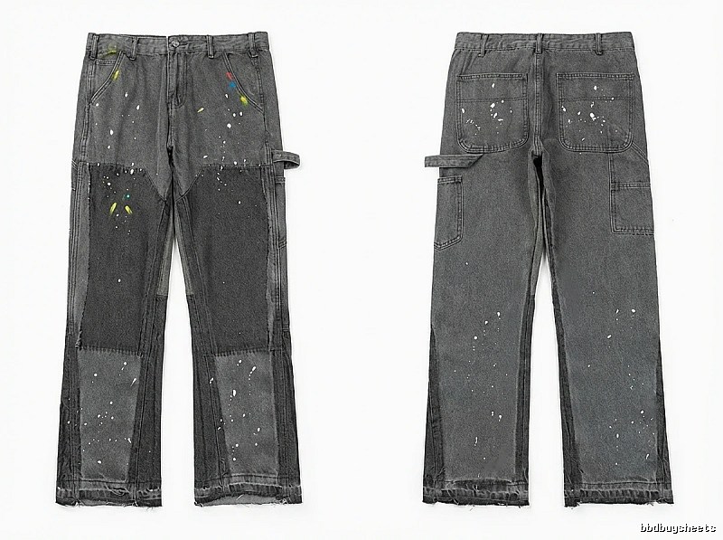 Gallery Dept. Stitched Graffiti Style Grey Pants