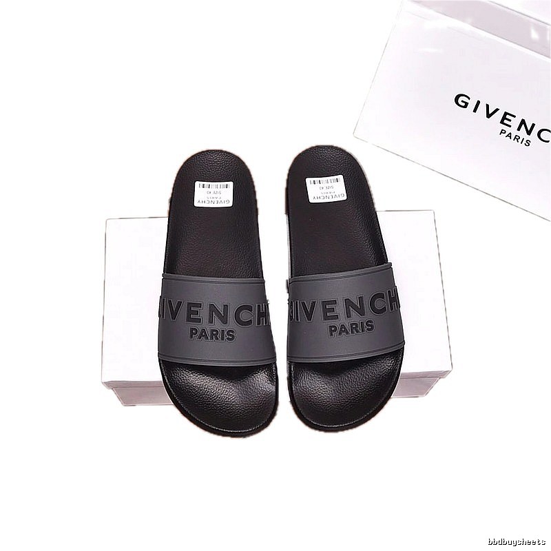 Givenchy Embossed Logo Minimalist Style Black Slide Sandals
