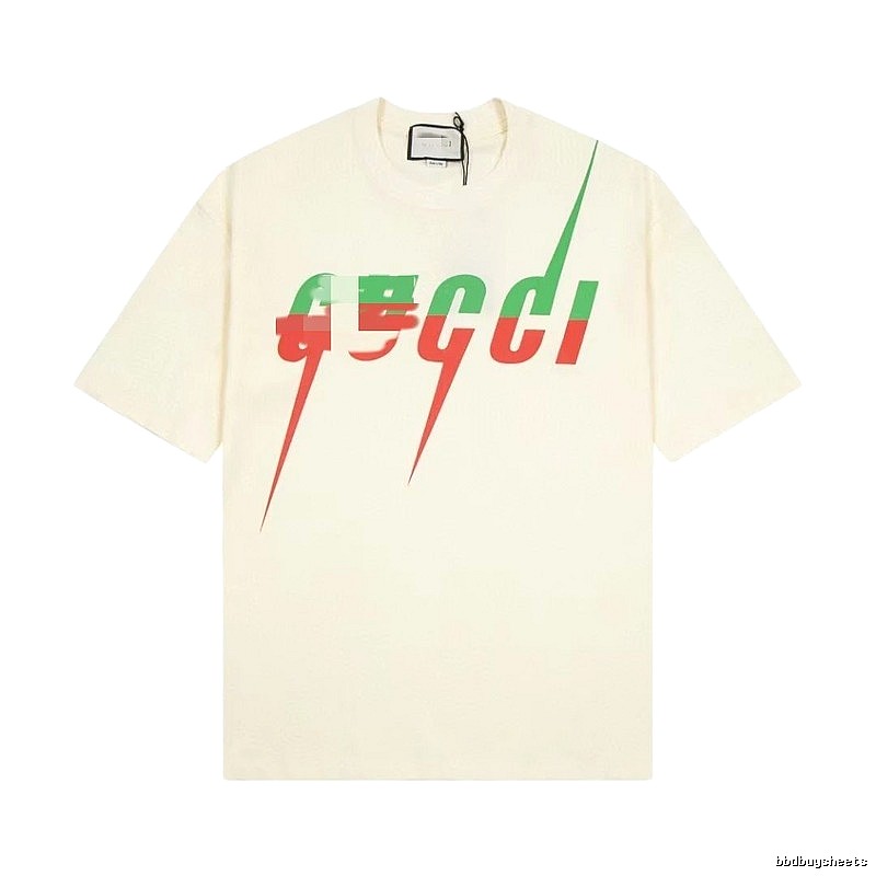 Gucci Color-block Print Casual Style Off-white Short-sleeve T-shirt