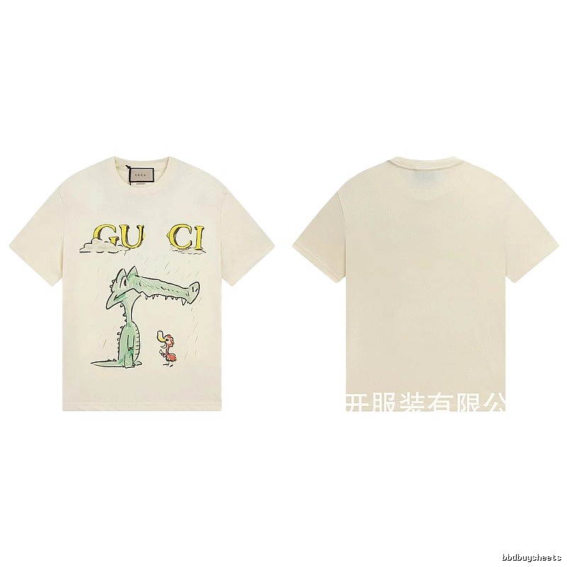 Gucci Crocodile Print Childlike Off-white T-Shirt