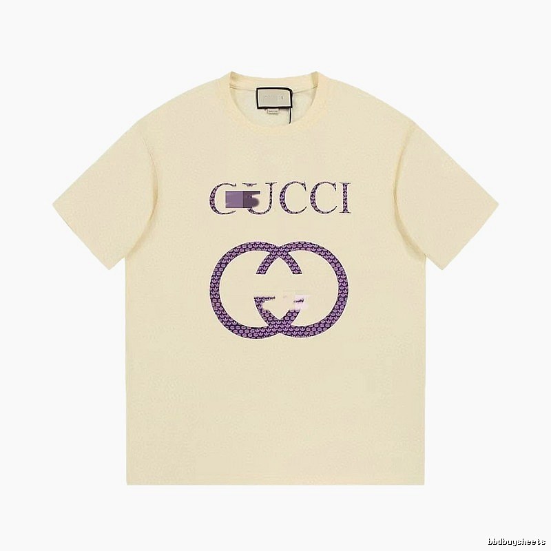 Gucci Double G Vintage Style Beige Short Sleeve T-Shirt