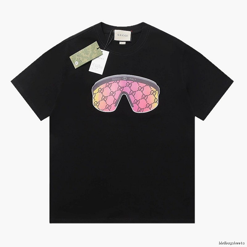 Gucci-printed fashionable black T-shirt