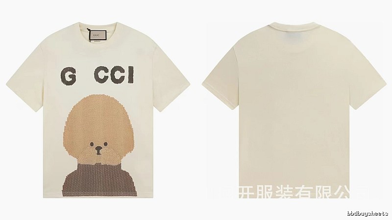 Gucci Teddy Print Casual Style Off-white T-shirt