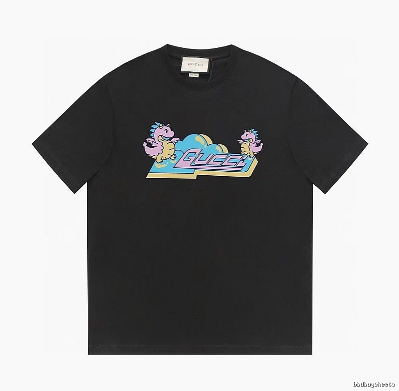 Gucci Year of the Dragon Collection Cartoon Style Black T-Shirt