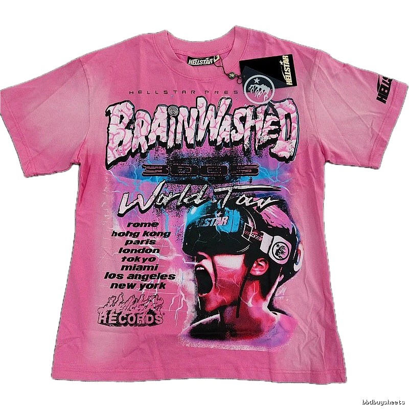 Hellstar Brainwashing Tour Vintage Pink T-Shirt