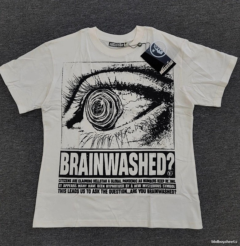 Hellstar Eye Print Street Style White T-Shirt