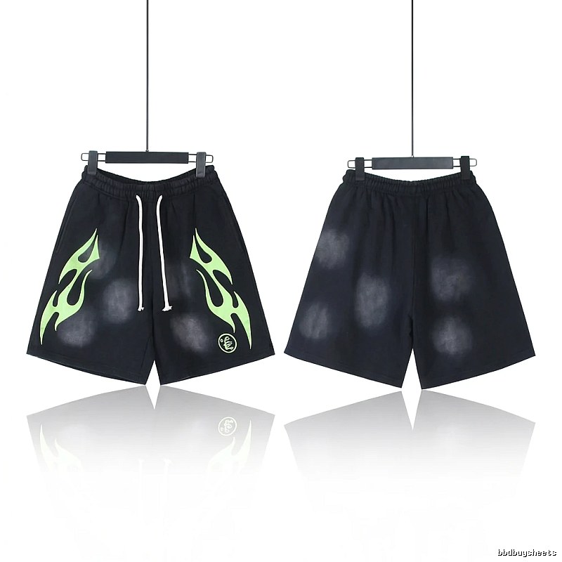 Hellstar Flame Wind Black Shorts