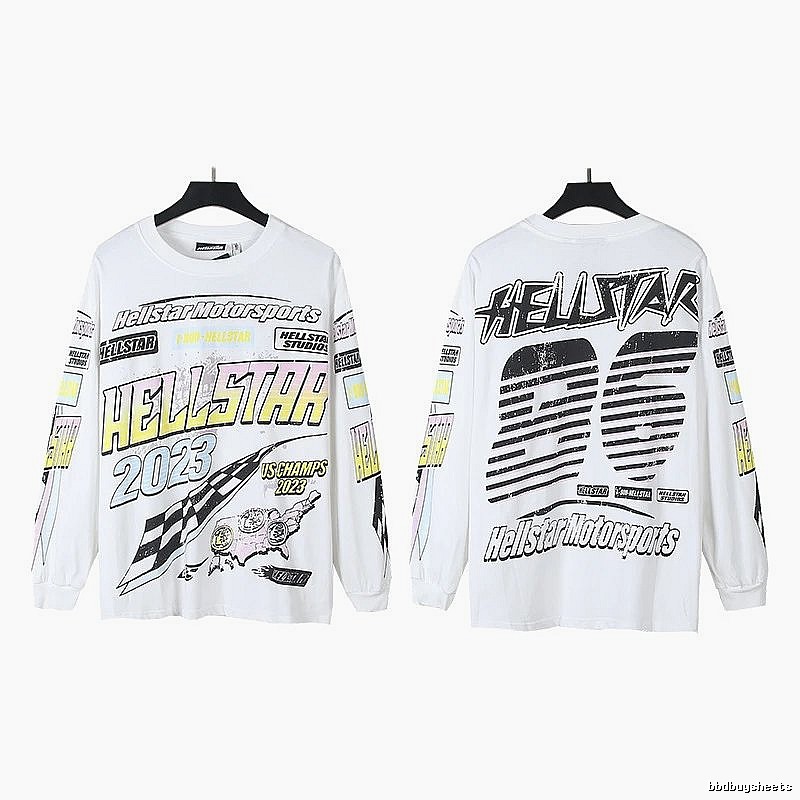 Hellstar Racing Style White Sweatshirt