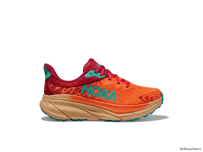HOKA Trendy Orange-Pink Athletic Shoes
