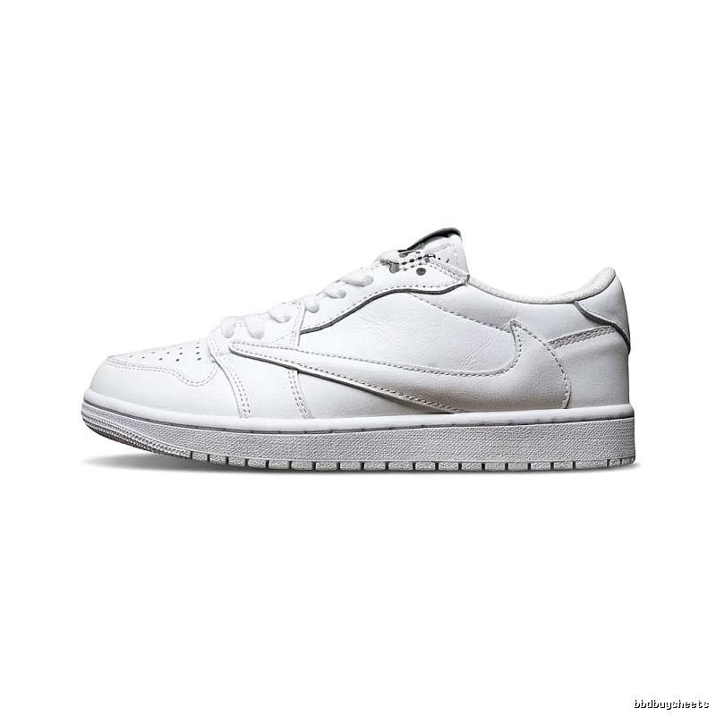 Jordan AJ1 simple white canvas shoes