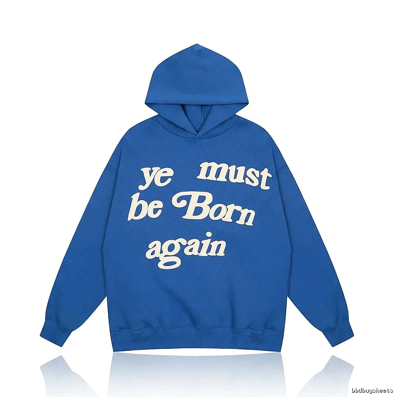Kanye's retro-style blue hoodie