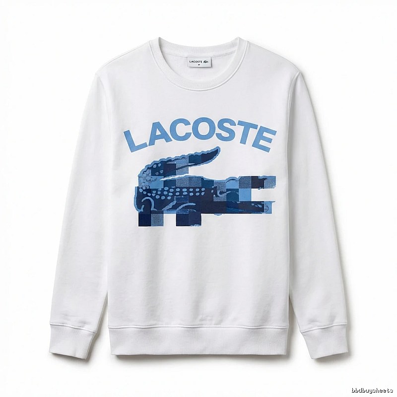 Lacoste Blue and White Contrast Fashion Sweatshirt