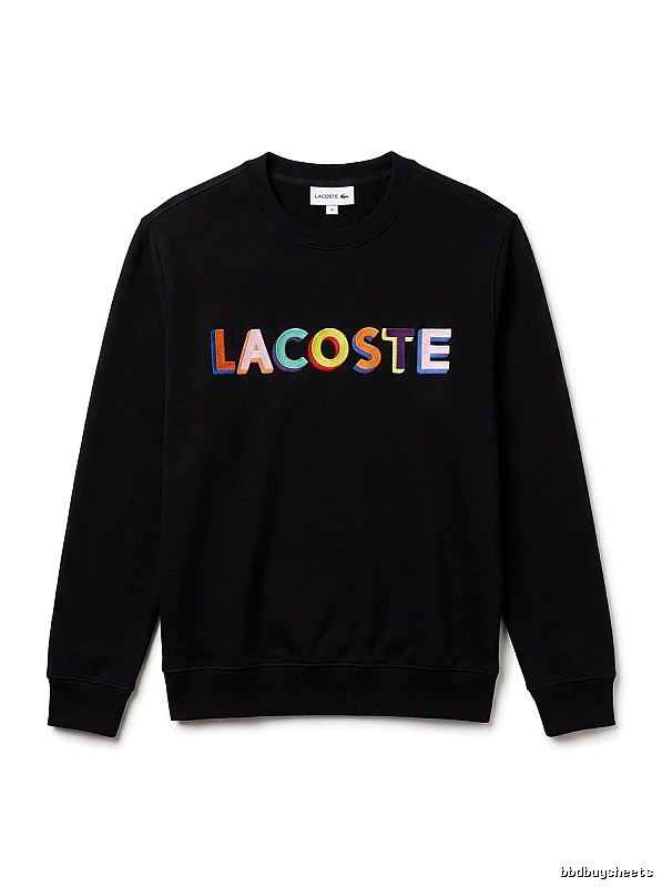 Lacoste Colorful Letter Style Black Sweatshirt