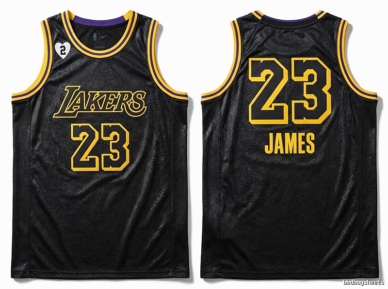 Lakers LBJ retro-style black jersey