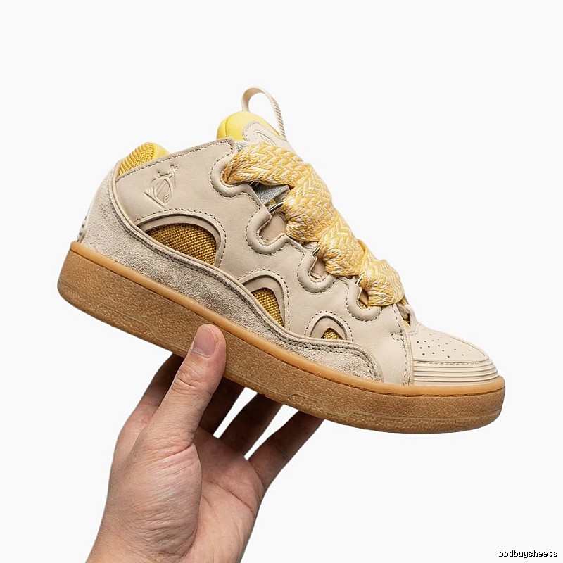 LANVIN retro-style beige sports shoes