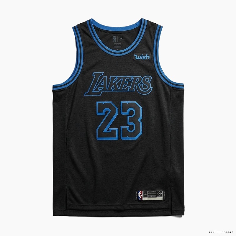 LBJ Lakers retro black and blue jersey