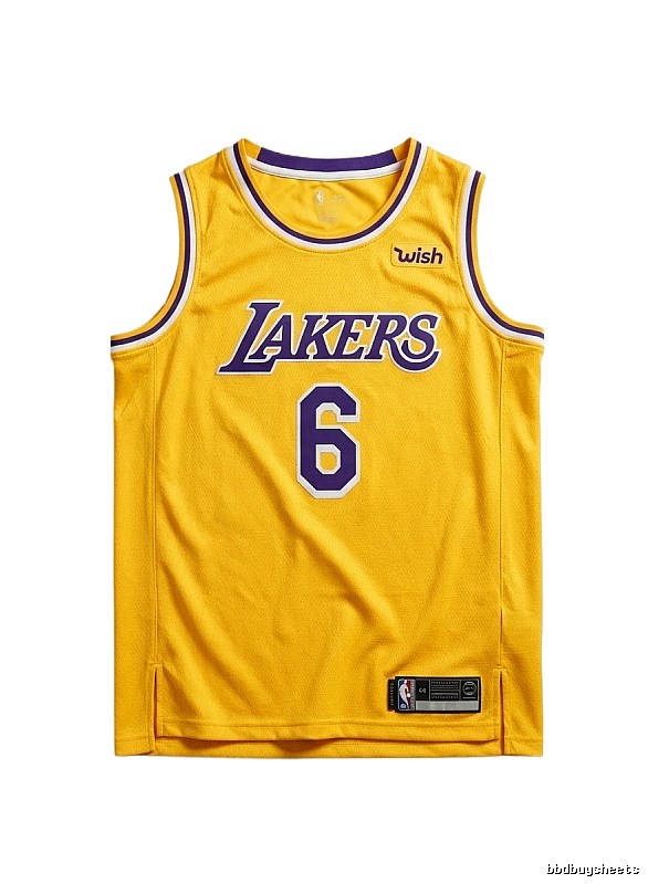 LBJ's yellow basketball jersey of the Lakers