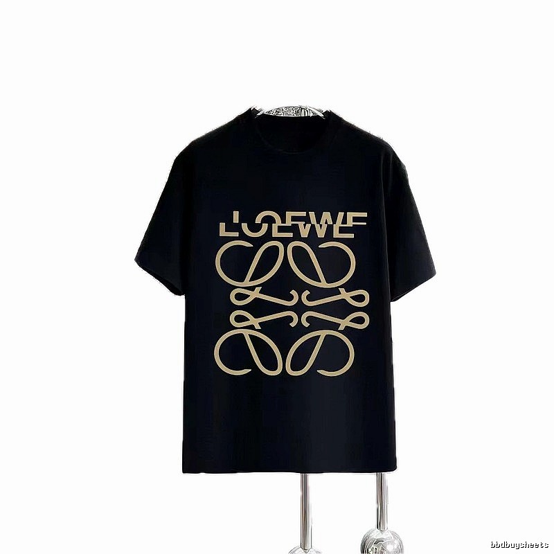 LOEWE Logo Print Trendy Black Short-Sleeve T-Shirt