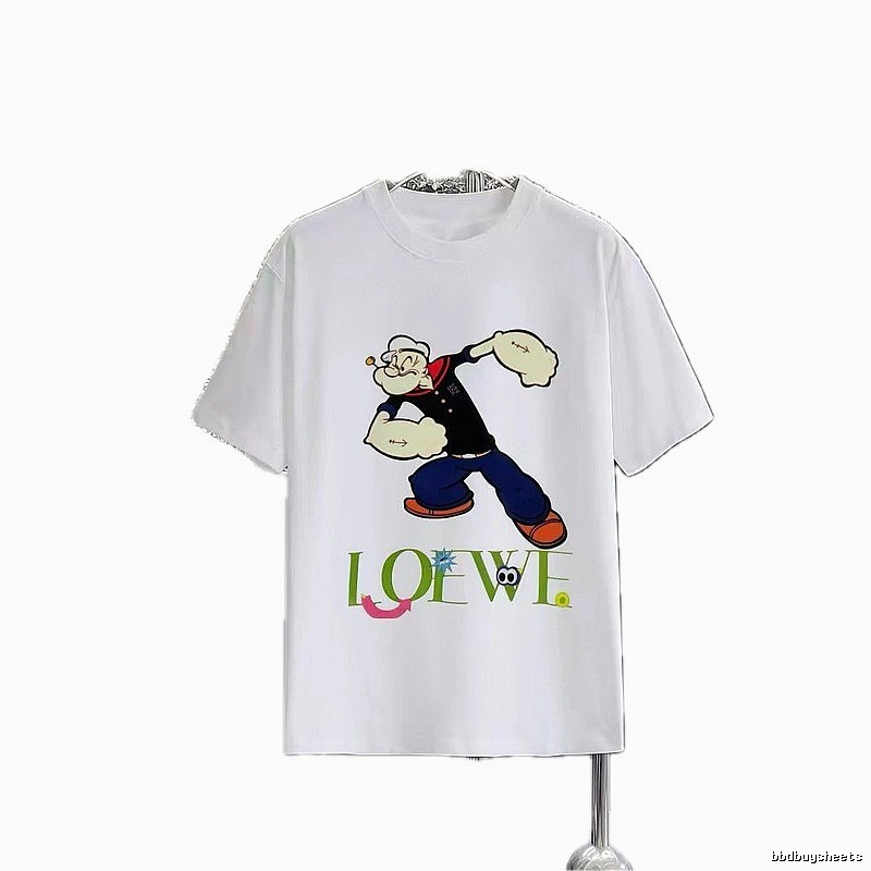 LOEWE Popeye Cartoon Casual White T-Shirt