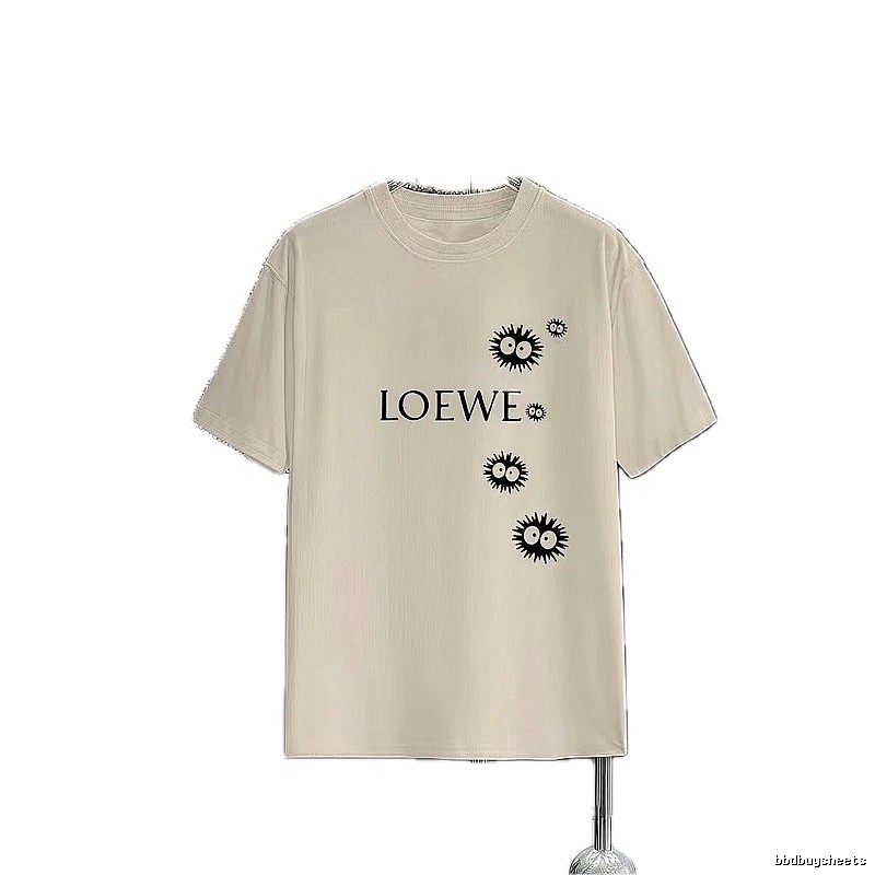 LOEWE x My Neighbor Totoro Collaboration Casual-style Beige Short-sleeve T-shirt