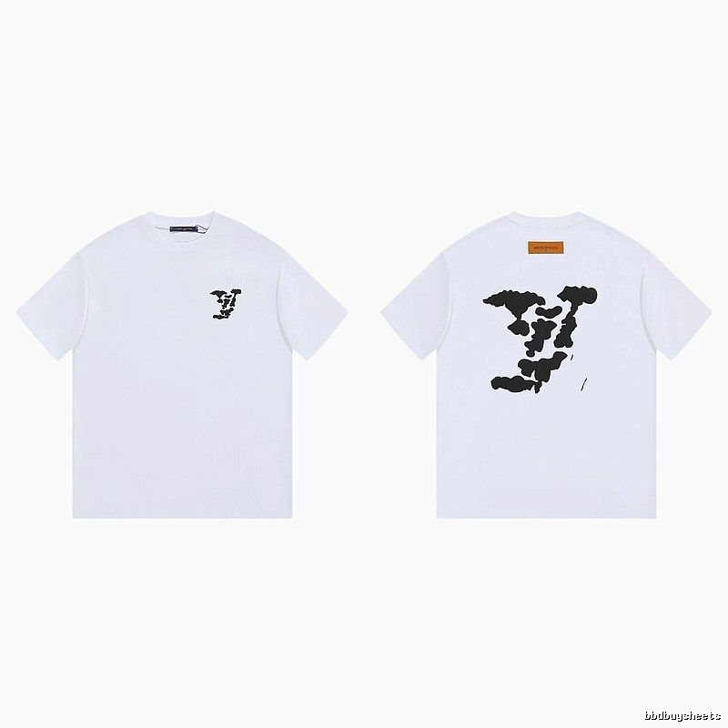 Louis Vuitton Big V Print Trendy Style White T-shirt