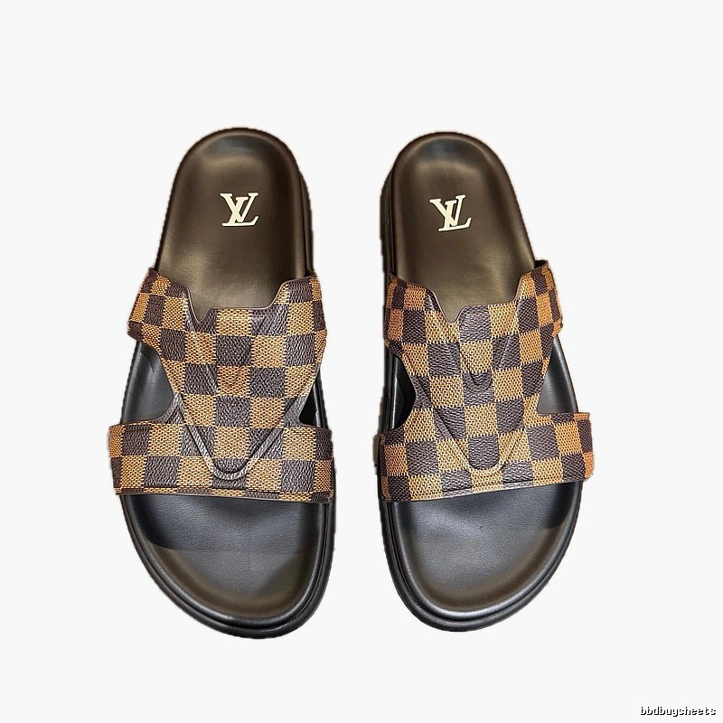 Louis Vuitton Checkerboard Casual Style Brown Slides