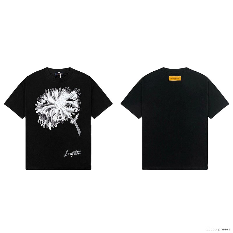 Louis Vuitton Dandelion Print Trendy Black T-Shirt