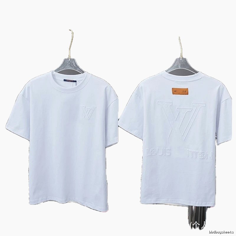 Louis Vuitton Embossed Minimalist Style White T-Shirt