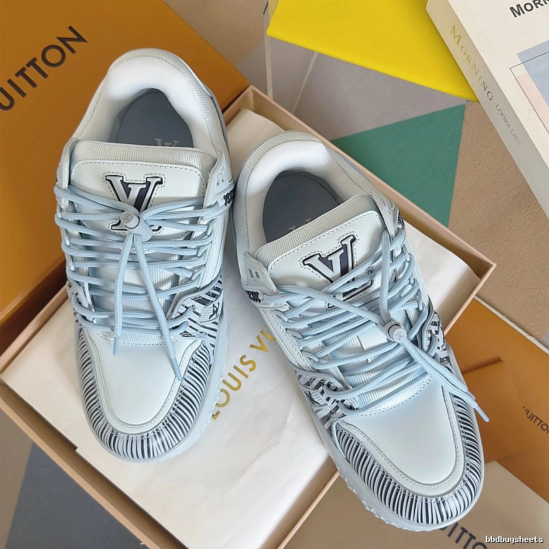 Louis Vuitton Light Blue Striped Sneaker Light Blue Sneaker for Casual Outfits