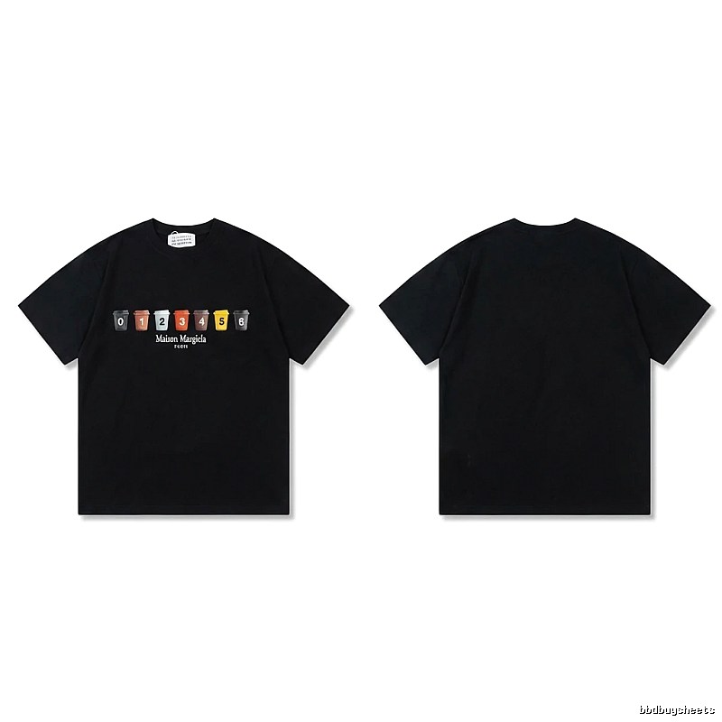 Maison Margiela digital print style black T-shirt